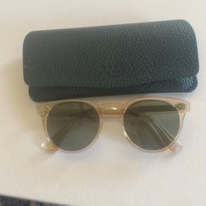 Garret Leight Round Sunglasses
